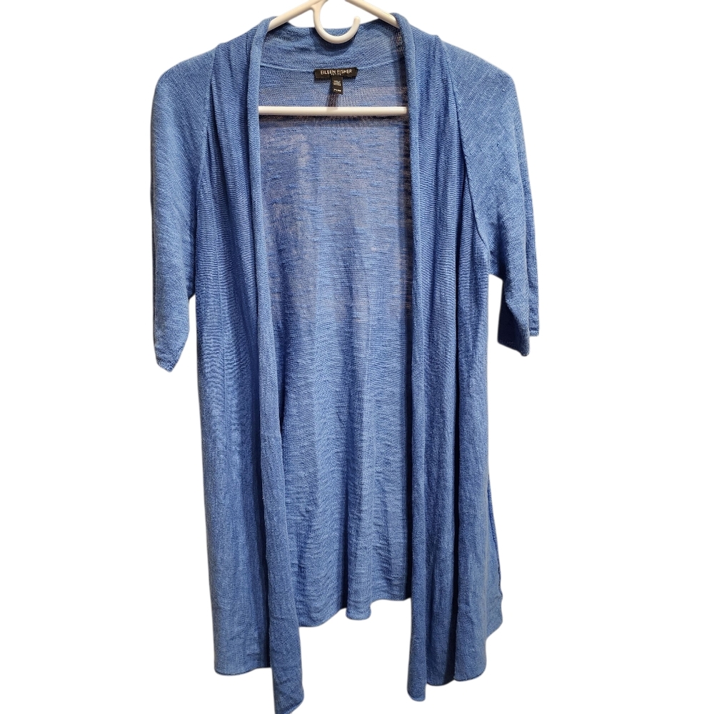 EILEEN fisher linen blend open front cardigan - S